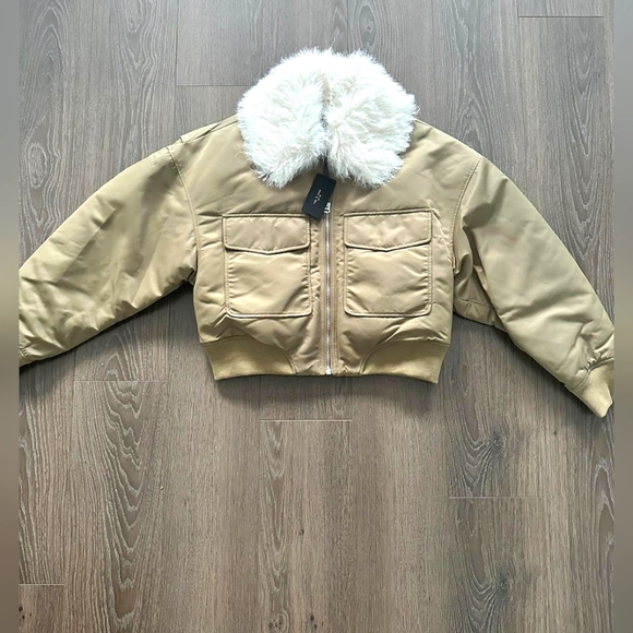 Rag & Bone Nolen cropped bomber jacket, olive NWT - Picture 1 of 5